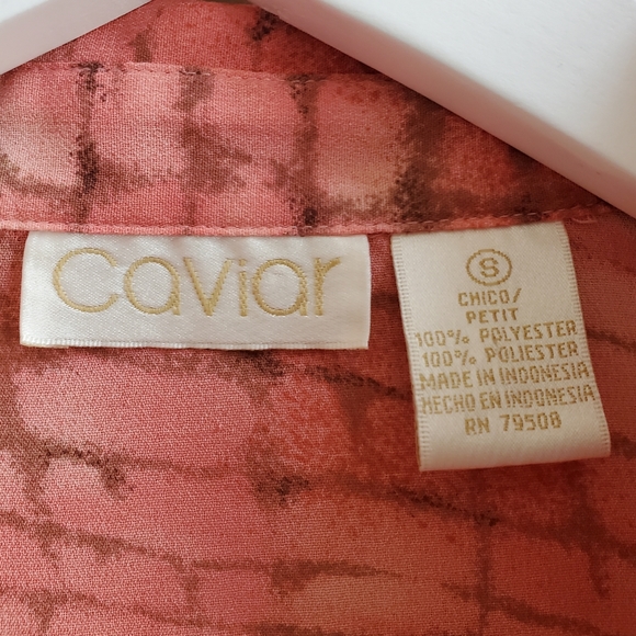 Vintage caviar Raspberry red colour pattern shirt, small size - Picture 4 of 4